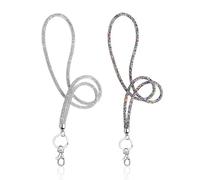 2 Stück Schlüsselbänder, Handy-Anti-Verlust-Schlüsselbänder, Ausweishalter-Schlüsselbänder, Glänzende Kristall-Schlüsselbänder, Schlüsselanhänger-Ketten, Mehrzweck-Damenhalsketten