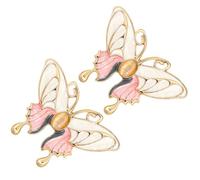 2 Stück Schmetterlingsdekorationen Rosa Legierung Brosche | Leichtes Design für Alltag und Partys, Zartes Accessoire mit Stilvoller Ausstrahlung, Rosa