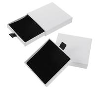 2 Stück Schmuck Geschenkbox,Kleine Schmuckschachtel,Thick Papier Schmuckschatulle,Ausziehbare Geschenkbox Klein,Schmuckaufbewahrung für Armbänder,Halsketten,Ohrringe,Ringe,Schmuckgeschenke(Weiß)