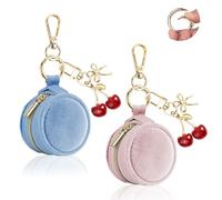 2 Stück Schmuckaufbewahrungs Mini Schmuckkästchen Klein Reise Tragbare Schmucketui Mädchen Schmuck Reiseetui für Schmuck-Organizers schmuckaufbewahrung Ohrringe Armbänder Ringe Etui 5*5*3cm(Rosa&Blau)
