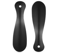 2 Stück Schuhanzieher mit Kurzem Griff 18, 5cm Edelstahl Schwarz