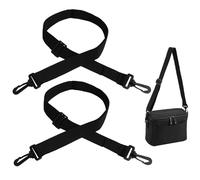 2 Stück Schultergurt mit Karabiner, Verstellbare Schulterriemen, Universal Ersatz Schulterriemen aus Nylon, Geeignet für Umhängetaschen, Handtaschen, Laptoptaschen, Sport- und Kamerataschen,Schwarz