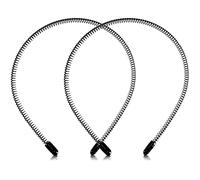 2 Stück Schwarz Haarreif Männer Damen, XCOZU Metall Haarreifen Männer Haarbänder, Unisex Stirnbänder Stirnband Rutschfestes Haarband, Elastisches Haarschmuck Zubehör für Outdoor Sports Yoga