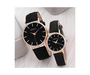 (2 Stück Schwarz Schwarz) 2 Stück Minimalistische Paar Quarzuhr Ausgefallene Damenuhren Schmuck Anspruchsvoll