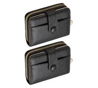 2 Stück Schwarze Geldbörse, Kurze Damenbrieftasche, Modisches Und Einfaches Kartenetui, Tragbare Mini-Geldbörse, Multifunktions-Id-Tasche.