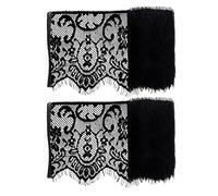 2 Stück Schwarzer Spitzenstoff, Kleidungsdekorationsstoff, Diy-Nähmaterialien, Eleer Spitzenstoff