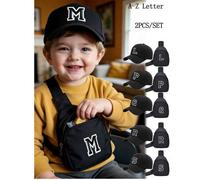 2 Stück/Set Kinder Baseball Kappe & Mini Rucksack, Outdoor Hut mit Riemen, UV-Schutz, für Jungen & Mädchen im Alter von 3-12 Jahren