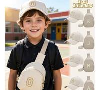 2 Stück/Set Kinder Baseball Kappe mit 26 Buchstaben Aufdruck & Trucker Hut, modischer lässiger Sonnenhut, tragbare Mini Münztasche, geeignet für Junge