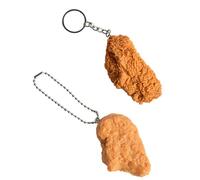 2 Stück Simulierte Schlüsselanhänger in Form Von Hühnerflügeln Und Hühnernuggets, Neuartige Hühnernugget-Schlüsselanhänger, Skurril Und Humorvoll, Ein Geschenk Für Alle, Die Gerne Hühnchen Essen