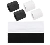 2 Stück Sport-Stirnbänder, 2 Paar Plüsch-Armbänder, Damen-Stirnbänder, Einfache Und Modische Elastische Stirnbänder, Schweißabsorbierendes Sport-Set