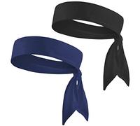 2 Stück Sport-Stirnband Atmungsakti Elastisch rutschfeste Feuchtigkeitsableitend Yoga Haarband für Laufen Fitness Workout Radfahren Yoga Tennis für Damen und Herren