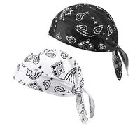 2 Stück Sport-Turban-Hüte, Fahrrad-Turban-Hüte, Atmungsaktive, Schweißabsorbierende Turban-Hüte, Outdoor-Anti-Uv-Turban-Hüte, Modische Kopfbedeckung, Accessoires (Weiß, Schwarz)