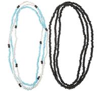 2 Stück Strand Taillenkette mit Glasperlen für Damen, Schwarz | Stylische Bikini Kette für Strandmode, Handgefertigte Taillenverzierung, , Blickfang