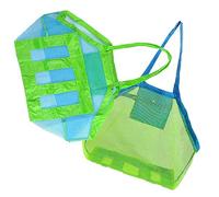 2 Stück Strandspielzeug Tasche Groß, Changyeah Netztasche Sandspielzeug, Strandtasche Netztasche, für Strandspielzeug Wiederverwendbare Faltbare