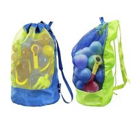 2 Stück Strandspielzeug Tasche, Groß Netz Strandtasche für Sandspielzeug Wasserspielzeug, Netztasche Strand Aufbewahrungstasche, Faltbare Aufräumsack Beach Bag (Beidseitige Schulter)
