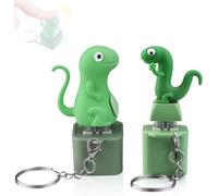 2 Stück Stressabbau Erwachsene Schlüsselanhänger Set, Eidechse Tastatur Anhänger, Tastatur Schlüsselanhänger, Echse Anhänger zur Linderung von Angst, Spannung und Konzentration (Schlange+Eidechse)