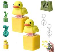 2 Stück Stressabbau Erwachsene Schlüsselanhänger Set, Eidechse Tastatur Anhänger, Tastatur Schlüsselanhänger, Echse Anhänger zur Linderung von Angst, Spannung und Konzentration (2 Stück Ente)