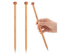 2 Stück Stricknadeln aus Bambus 25 cm Lang Stricknadel Set Holz Nadelspiel Set Einspitzig Knitting Needles Geeignet für Anfänger zum Stricken von Schals, Mützen, Decken (8 MM)