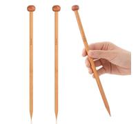 2 Stück Stricknadeln aus Bambus 25 cm Lang Stricknadel Set Holz Nadelspiel Set Einspitzig Knitting Needles Geeignet für Anfänger zum Stricken von Schals, Mützen, Decken (5 MM)