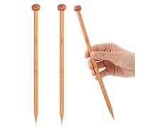 2 Stück Stricknadeln aus Bambus 25 cm Lang Stricknadel Set Holz Nadelspiel Set Einspitzig Knitting Needles Geeignet für Anfänger zum Stricken von Schals, Mützen, Decken (9 MM)
