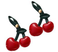 2 Stück Süßer Cherry Taschenanhänger für Damen,Kirsch Schlüsselanhänger und Cherry Bag Charm in Edlem Leder,Kirsch Anhänger für Handtaschen und Geldbörsen,Schlüsselanhänger Leder Kirsche Bag Charms