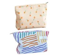 2 Stück Tragbare Kosmetiktasche, Cord-Kosmetiktasche, Reise-Kulturbeutel, Aufbewahrungstasche Mit Großem Fassungsvermögen, Multifunktionale Aufbewahrungstasche