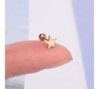 2 Stück trendige mehrere Stile Schlangen-Kugel-Kristall Mond Tragus Ohrpiercing Edelstahl Ohrringe Helix Knorpel Ohrstecker (Metallfarbe: 15 Silberstern)