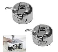2 Stück Universal Spulenkapsel für Nähmaschinen, Edelstahl Spulenkapseln, Ø 22,75 mm, Kompatibel mit Frontlader Nähmaschinen Klasse 15 für Babylock, Aldi, AEG, Brother, Privileg, Kenmore, Singer