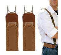 2 Stück Unsichtbarer Elastischer Gürtel Ohne Schnalle für Herren Damen, Verstellbarer Taktischer Metallhaken Gürtel mit Klettverschluss, Schnallenloser Gürtel für Beruf Freizeit Business (2 Braune)