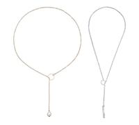 2 Stück Verstellbare Halskette, Goldkette Für Damen, Lange Goldkette, Vergoldete Kette, Goldkette Mit Anhänger, Perlenkette Für Damen