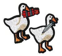 2 Stück Witzige Taktische Enten-Patches, Ente mit Messer und Explosivem Hook-und-Loop-Patch, Besticktes Meme-Patch für Rucksäcke, Hundewesten, Hüte, J