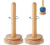 2 Stück Wollabwickler Basic, Braun Wollwickler Holz Wollabroller Wollknäuelhalter Holz, Garnhalter für knotenfreies, Wollabwickler für Knotenfreies,Gleichmäßiges Stricken und Häkeln