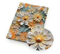 2 STÜCKE 20x33 cm/50x140 cm Retro Rose Blume Imitieren 3D Stickerei Kunstleder Blätter Gedruckt synthetische Leder Stoff Rolle Für DIY Ohrringe Handwerk