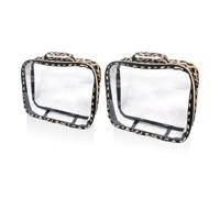 2 Stücke Aus Leopardenmuster, Wasserdicht Und Transparenter Make-Up-Beutel, Reiseversorgungen, Tragbare Toilettenartikel Und Aufbewahrungsbeutel Mit Großer Kapazität.