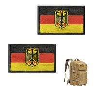 2 Stücke Deutsche Patchs,deutsche Flagge Mit Adler,deutsche Militär-Sticker,deutsche Taktik-Stickerei, Für Kleidung, Rucksäcke Und Ausrüstung Geeignete Reißzwecken-Sticker (8 Cm × 5 Cm).