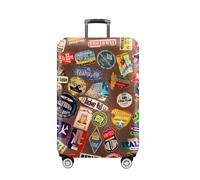 2 stücke Dicke Elastische Cartoon Gepäck Schutzhülle Zipper Anzug Tasche Koffer Abdeckungen Trolley Abdeckung Reise Zubehör FüR Koffer(Travel Seal,M 22-24 inch)