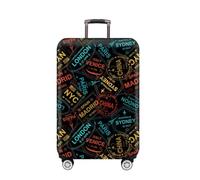 2 stücke Dicke Elastische Cartoon Gepäck Schutzhülle Zipper Anzug Tasche Koffer Abdeckungen Trolley Abdeckung Reise Zubehör FüR Koffer(Travel Footprint,M 22-24 inch)