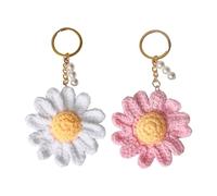 2 Stücke Gänseblümchen-Blumenanhänger, Handgewebter Anhänger, Kreativer Anhänger, Niedlicher Anhänger, Frauenanhänger, Geschenkanhänger.