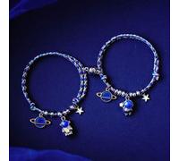 2 Stücke interessante Weltraum-Astronaut-Stern-Anhänger Freundschafts-Paar-passende Armbänder