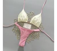2 Stücke lässiges, süßes, elegantes, sexy, bohemisches Blumen-Bikini-Badeanzug mit Bindedetail, Strandurlaub, Frühling/Sommer