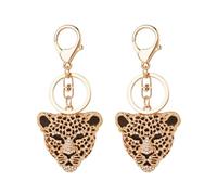 2 Stücke Leopard -Schlüsselbund, Diamond -Schlüsselbund, Modische Und Personalisierte Anhänger, Verpackungszubehör.