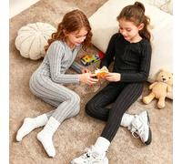 2 Stücke Mädchen Herbst/Winter Jumpsuit mit Reißverschluss, einfarbig, langärmlig, aus weichem Material für angenehmen Tragekomfort, geeignet für Zuha