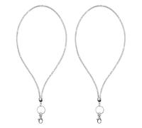 2 Stücke Mobiltelefon Strass Lanyard, Id-Kartenabdeckung Lanyard, Multifunktionshalter-Halskette, Kreativer, Glänzender, Langer Lanyard, Einfache Silberne Kleiderkette, Büro-Lanyard.