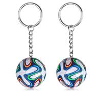 2 Stücke Schlüsselanhänger Fussball Geschenke Fußball Schlüsselbund,Mini Fußball Schlüsselanhänger,3D Fußball Sport Keychain,Kreatives Fußball Persönlichkeit Anhänger für Kinder Party Dekoration