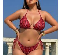 2 Stücke Set: Neuestes, lebendiges Tier-Muster Bikini-Set in Große Größen, Strand, Schwimmen, Party, Casual Urlaub Sommer
