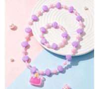 2 Stücke/Set süße Mädchen Sternenkrone Anhänger Halskette & Armband Schmuckset, kleine Prinzessin Schmuck, geeignet für den täglichen Gebrauch
