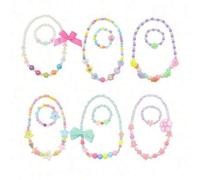2 Stücke Traumhafter Stern & Perlen Schmuckset, süße Blumen Halskette & Armband, Prinzessinen-Stil süße Accessoires für den täglichen Gebrauch
