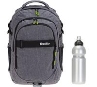 2 Teile Set Bestway Schulrucksack Packer Rucksack Schultasche 40177 + Trinkflasche (Dark Side (grau) 1701)