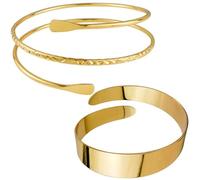 2-Teilige Armringe, Geometrische Armringe Aus Metall, Gedrehte Armringe, Offene Verstellarmringe, Ärmelbefestigungsringe, Manschettenarmband-Set