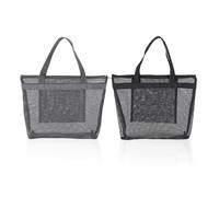 2-Teilige Netztasche, Strandspielzeugtasche, Atmungsaktive Strandtasche, Tragetasche Mit Mehreren Taschen, Tragbare Reisetasche, Fitness-Kleidungstasche, Geeignet Für Pool-Strandreisen